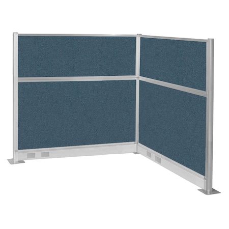 Versare Pre-Configured Hush Panel Electric Cubicle (L Shape) 6' x 6' Caribbean Fabric 1859417